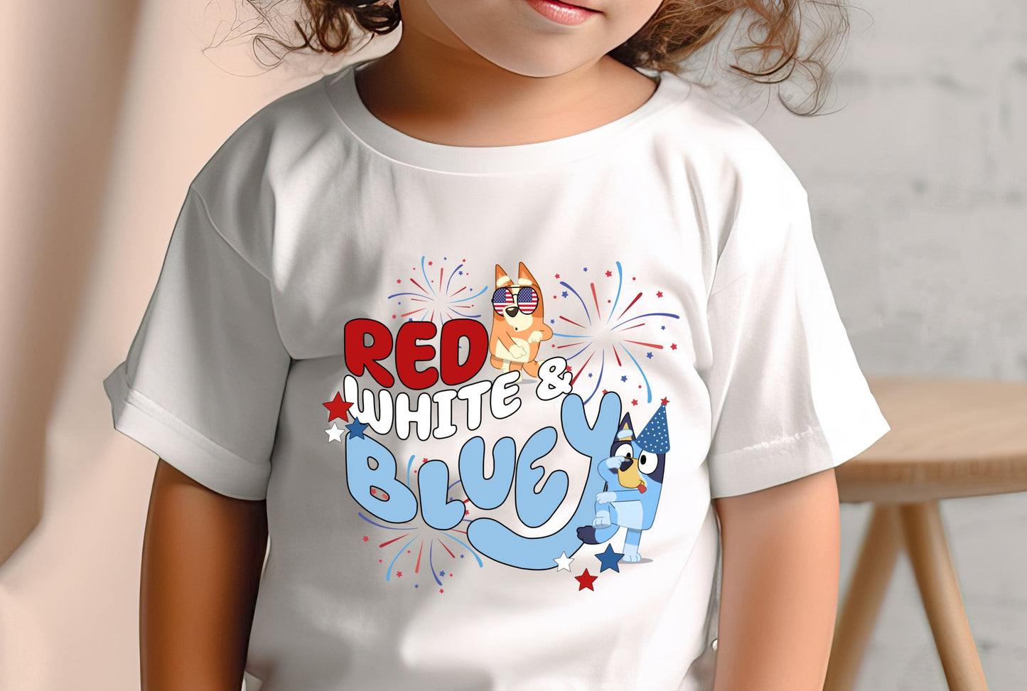 Red white and Blue Fourth of July, Blue DTF Transfer