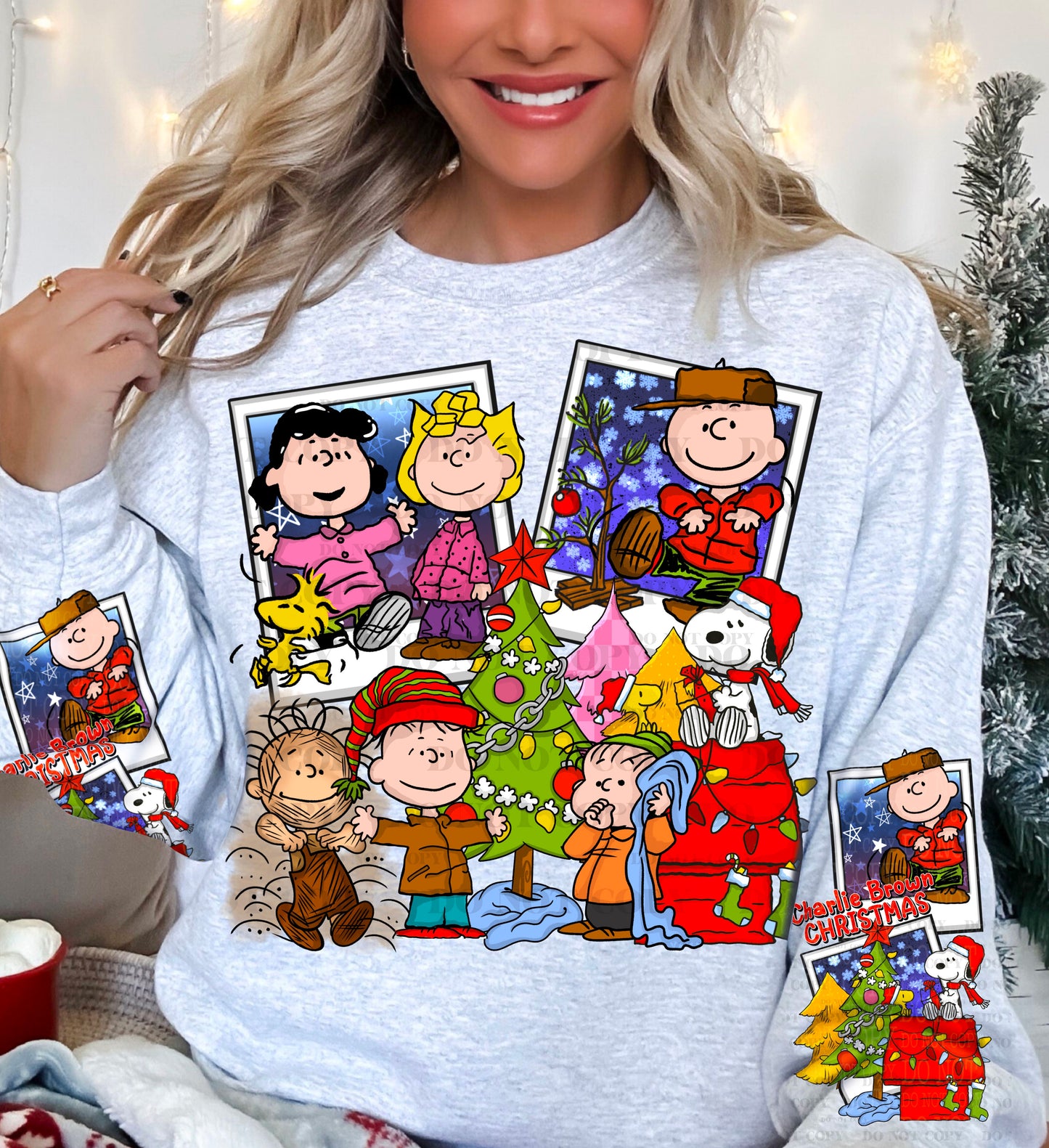 Charlie and Friends Christmas w/ 2 Sleeve option DTF Transfer