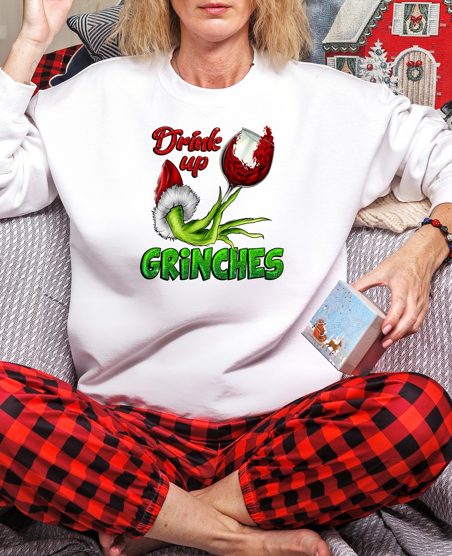 Drink Up **nches Christmas Theme DTF Transfer