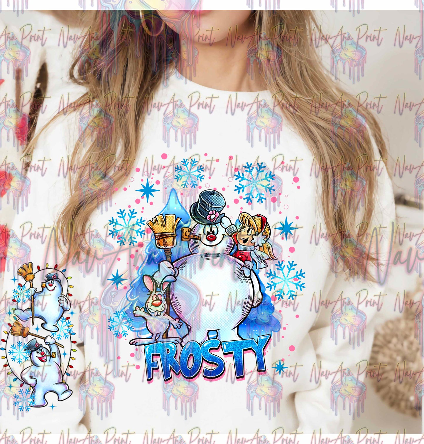 Snowman Christmas Theme w/Sleeve option DTF Transfer