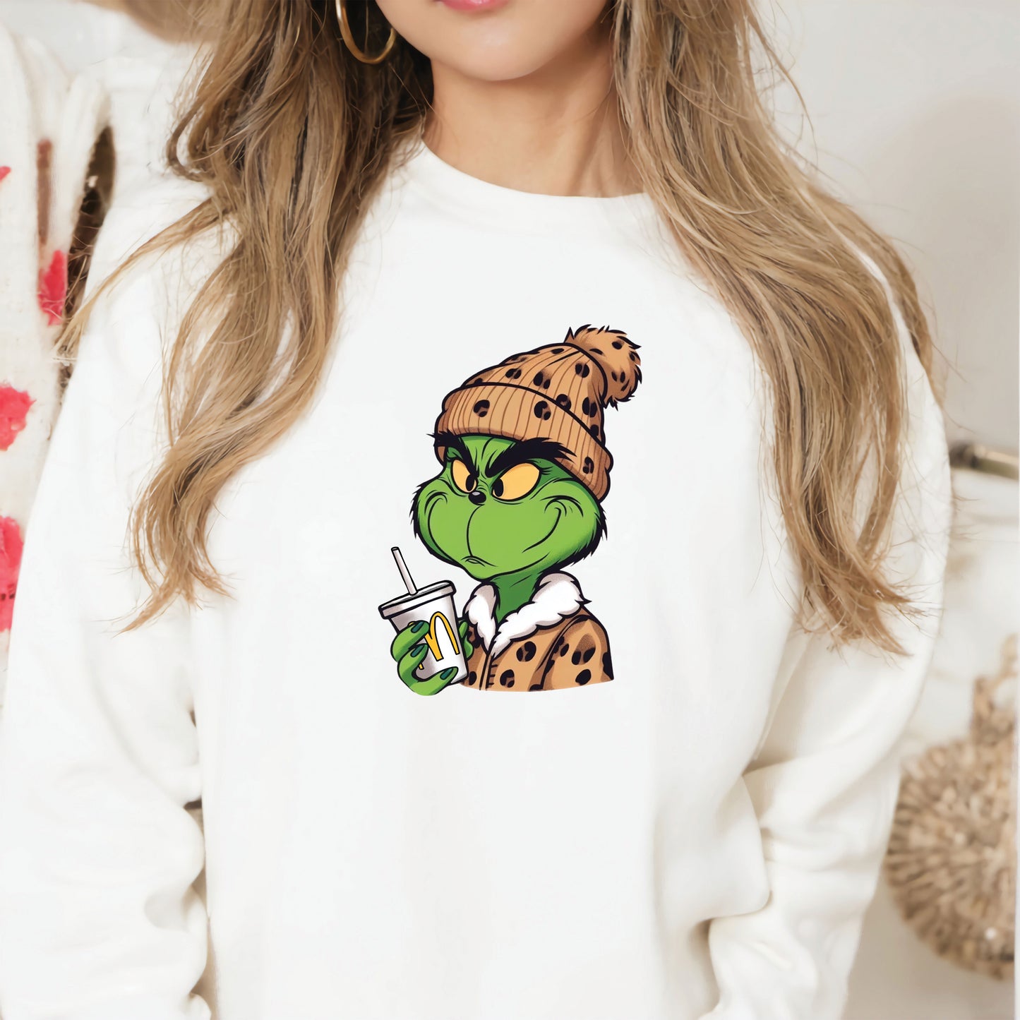 Boujee Green Guy with Leopard Jacket Drink Cup DTF Transfer