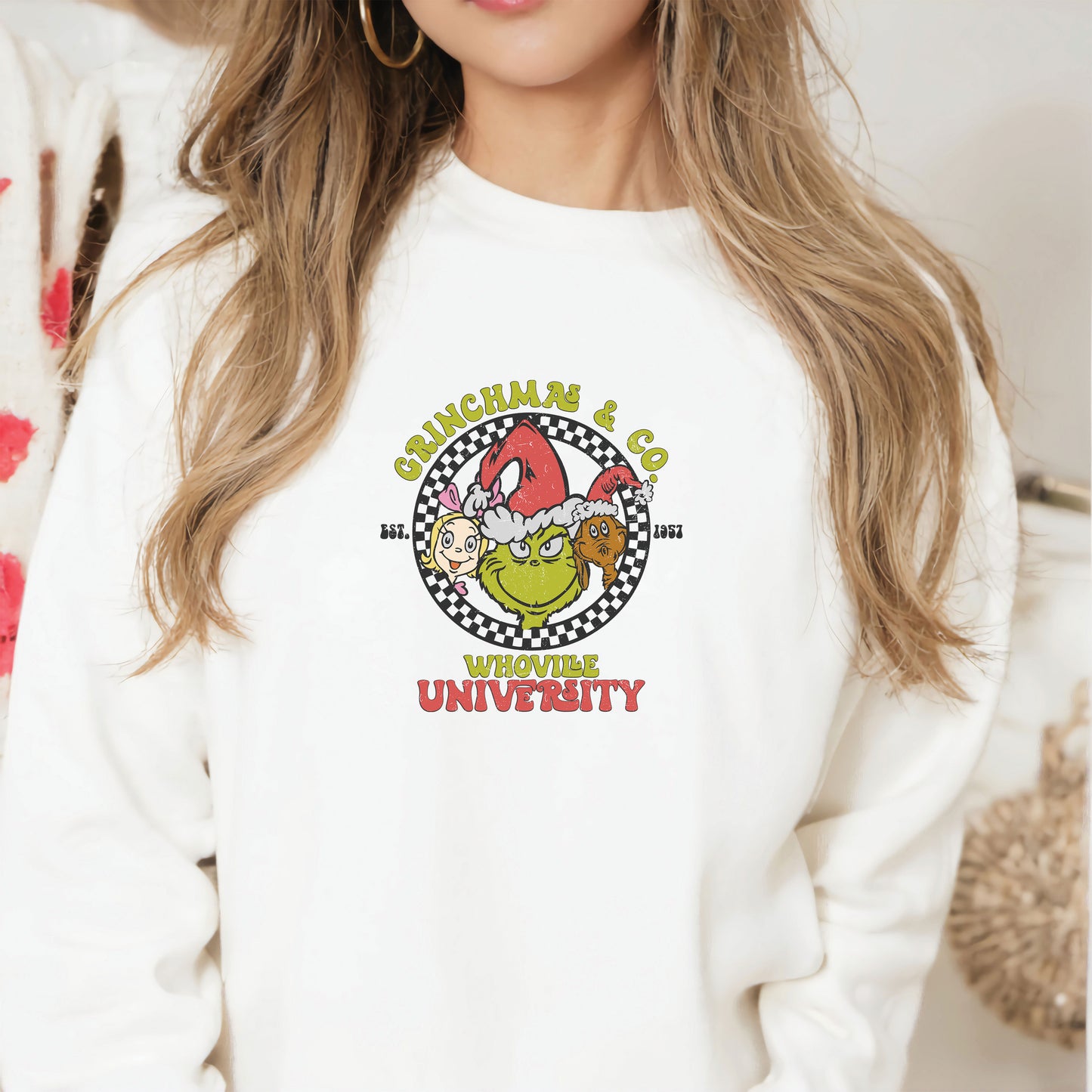 Green Guy University Circle Checkered DTF Transfer