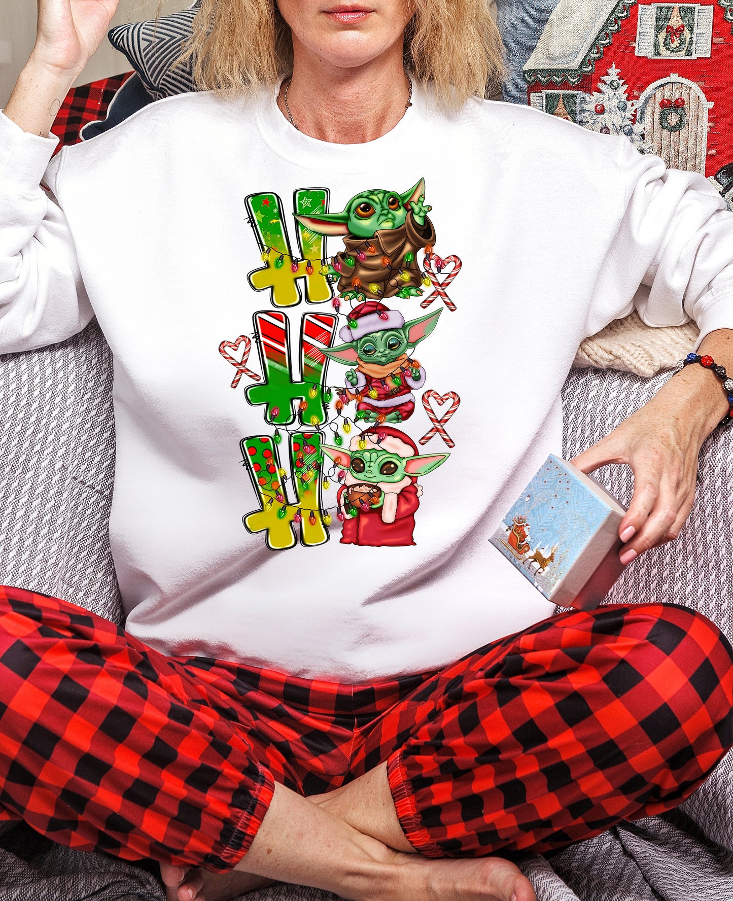 Ho Ho Ho Baby Green Guy Christmas Theme DTF Transfer