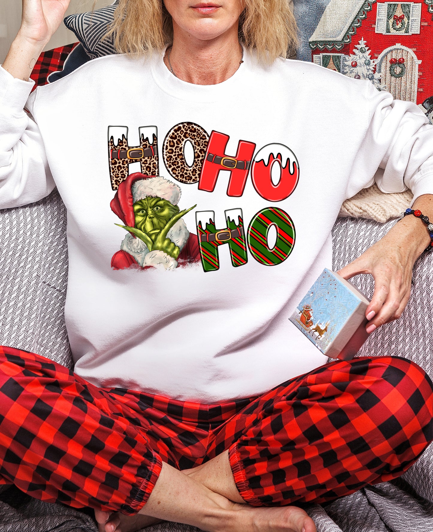 Ho Ho Ho Green Guy Face Design B DTF Transfer