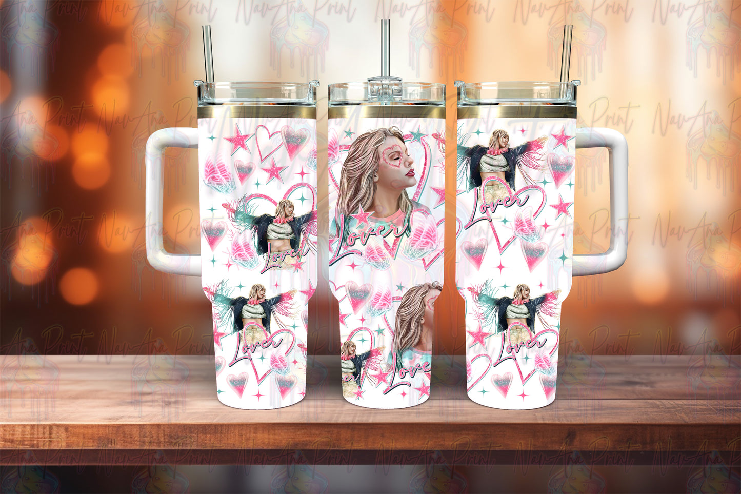 40oz UV DTF Tumbler Lover Theme Glass Can. Permanent Sticker Decal. UV Transfers