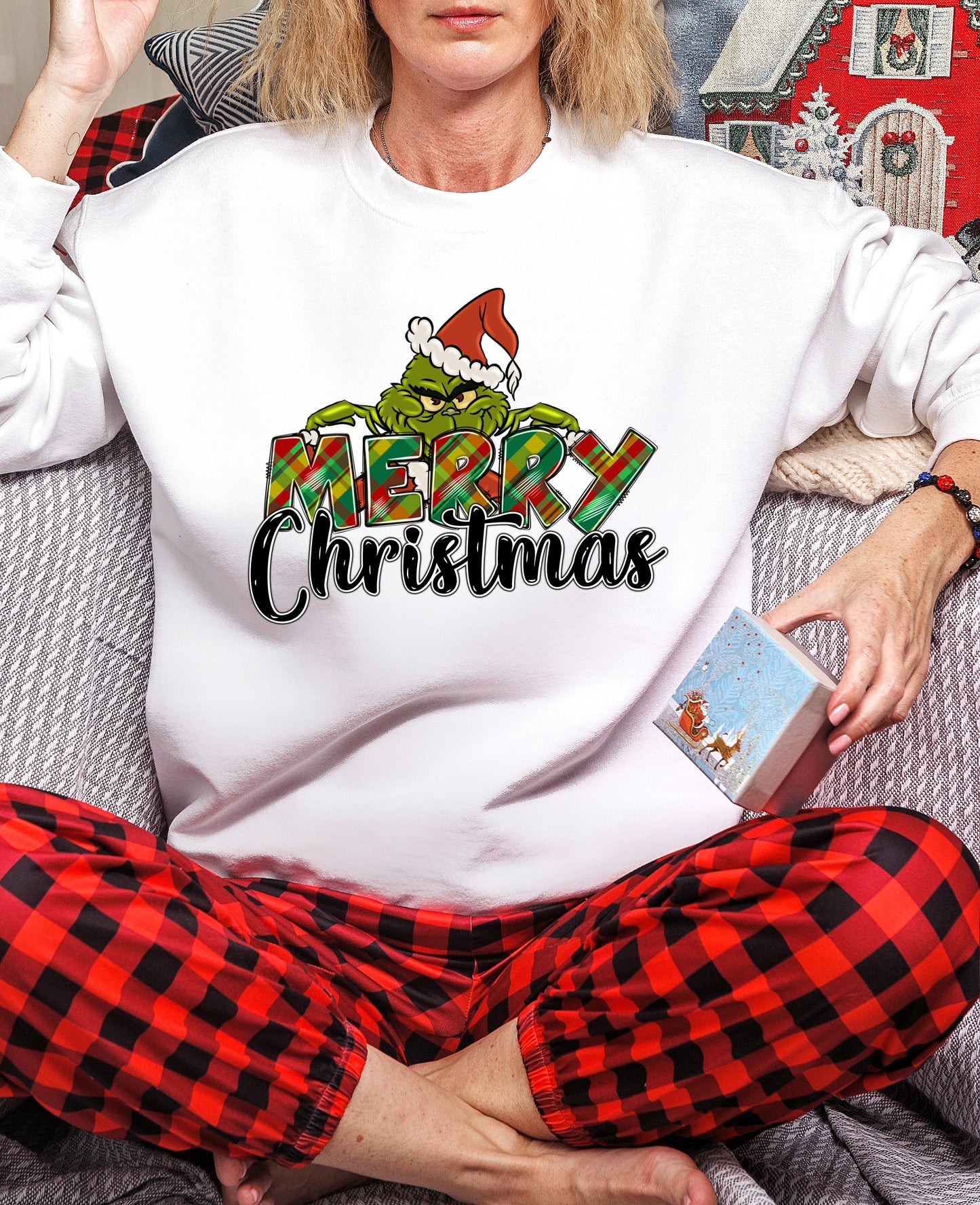 Merry Christmas Green Guy Theme DTF Transfer