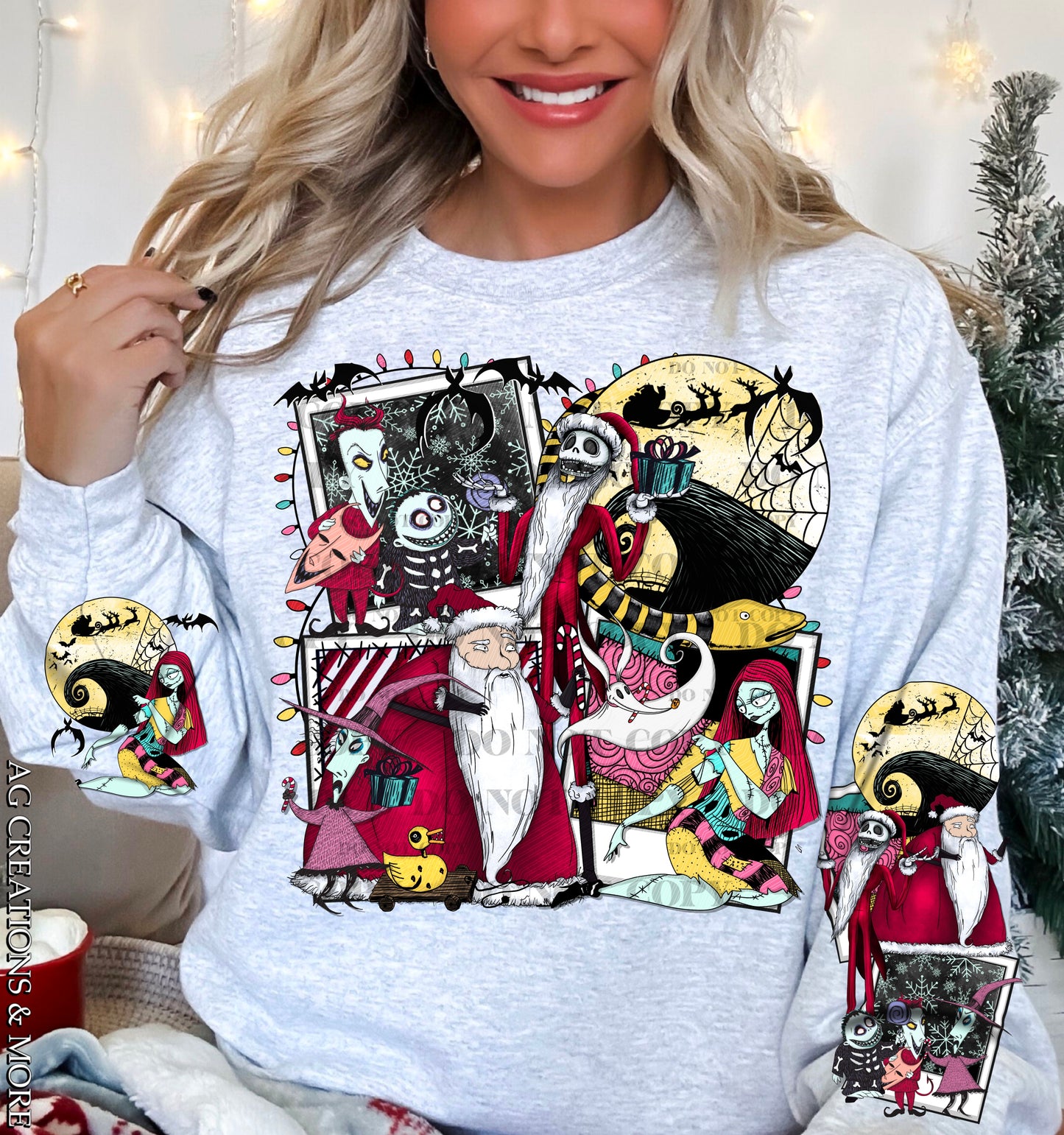 Jack Skeleton Christmas B w/Sleeve option DTF Transfer
