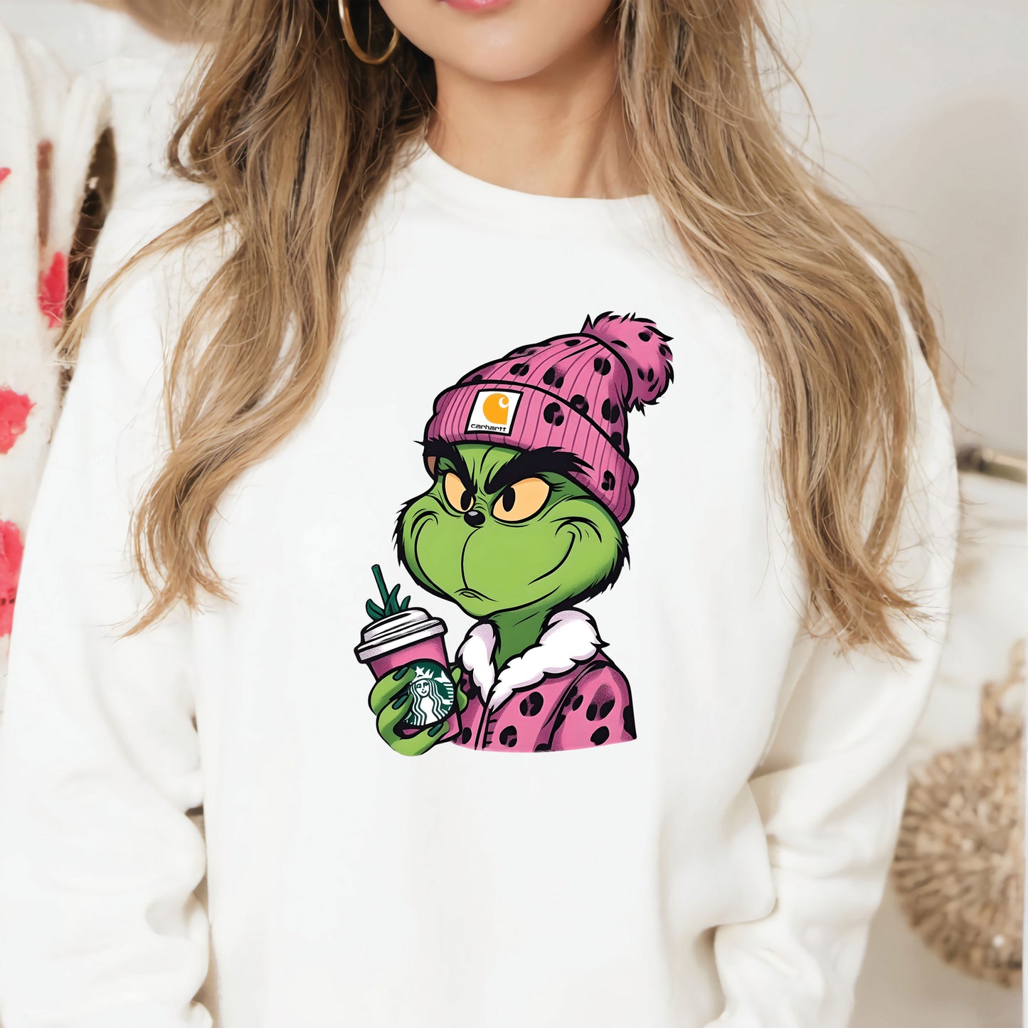 Boujee Green Girl with Pink Leopard Jacket DTF Transfer