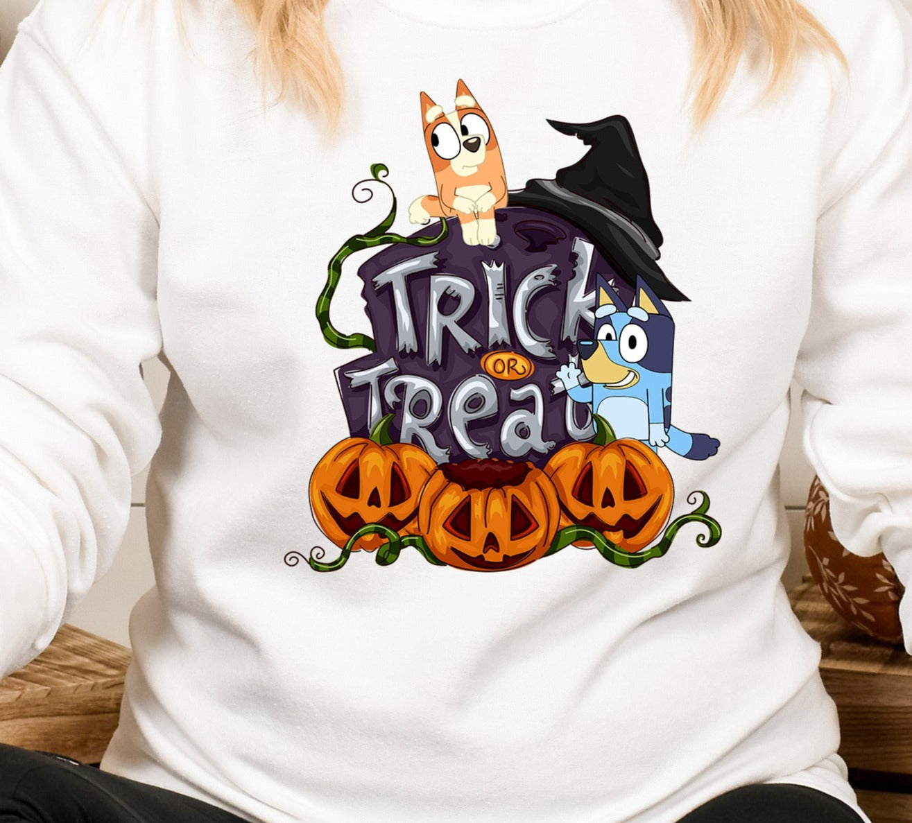 Trick or Treat Blue and Friends Theme, Halloween DTF Transfer
