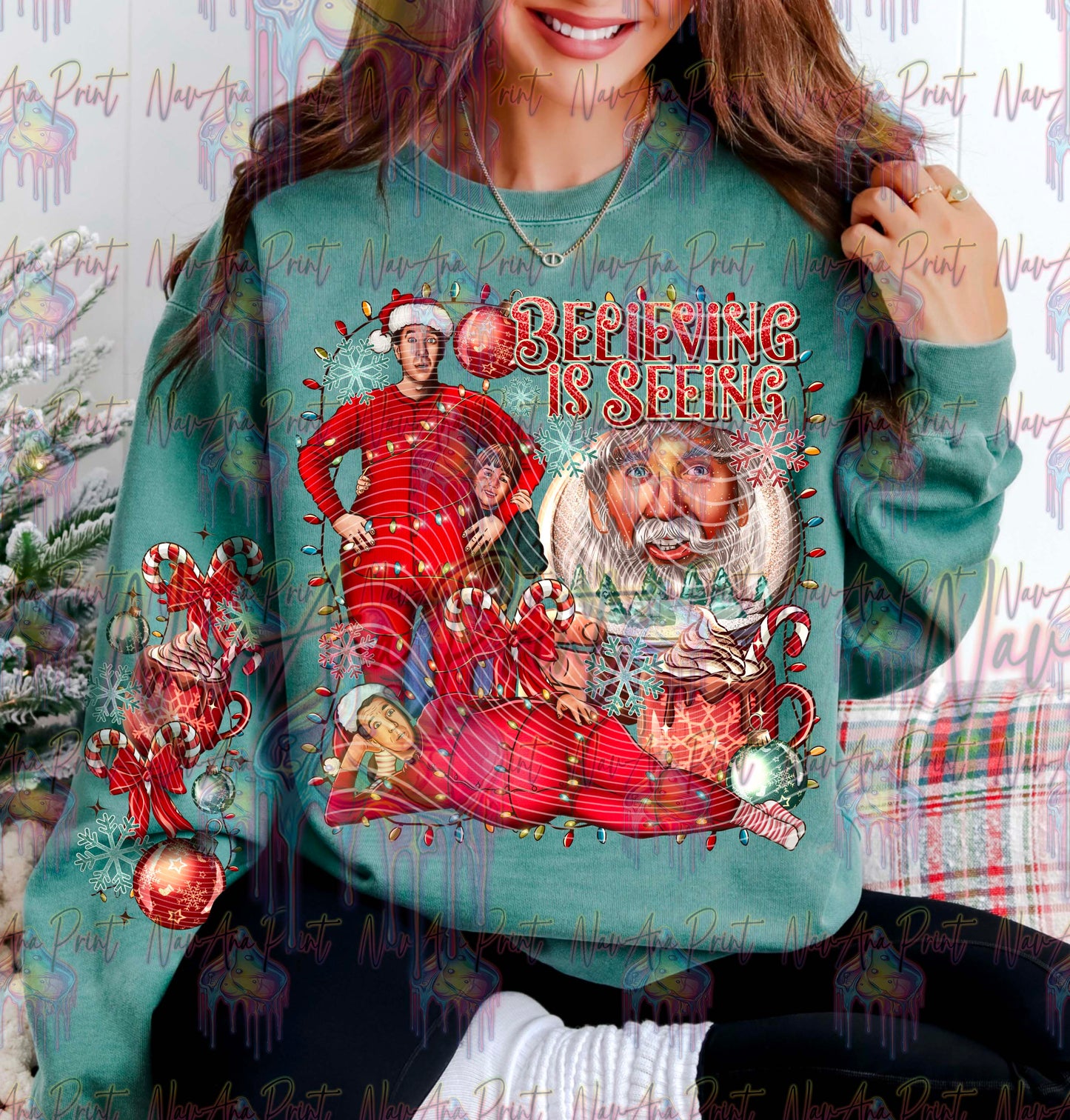 Santa Theme w/Sleeve option DTF Transfer