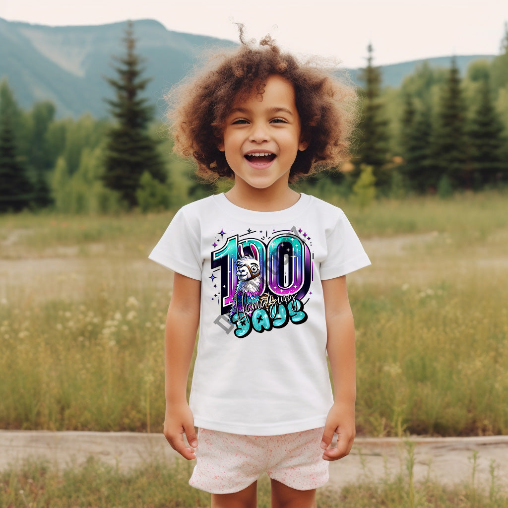 100 Days of School Llama DTF Transfer