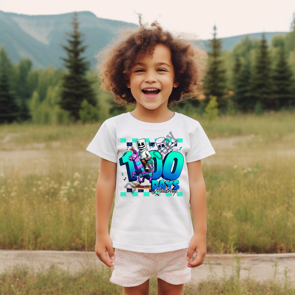 100 Days of School Marshmello DTF Transfer