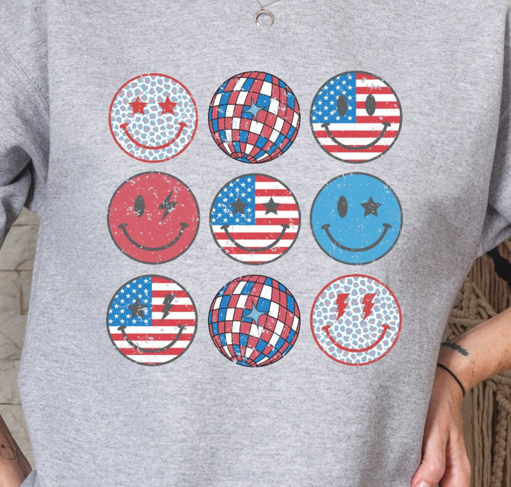 Happy Faces Retro DTF Transfer