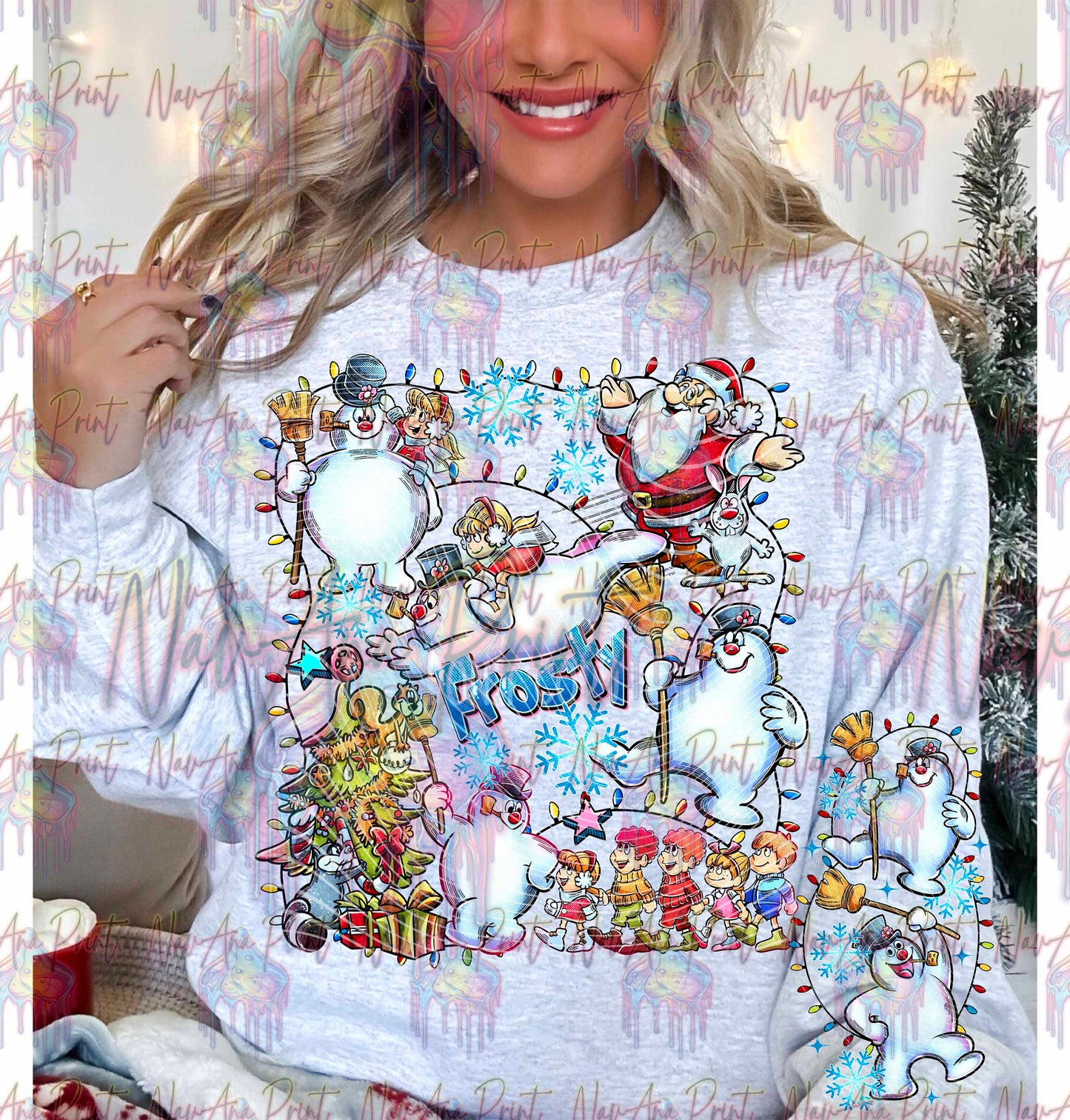 Snowman Christmas Theme w/Sleeve option DTF Transfer
