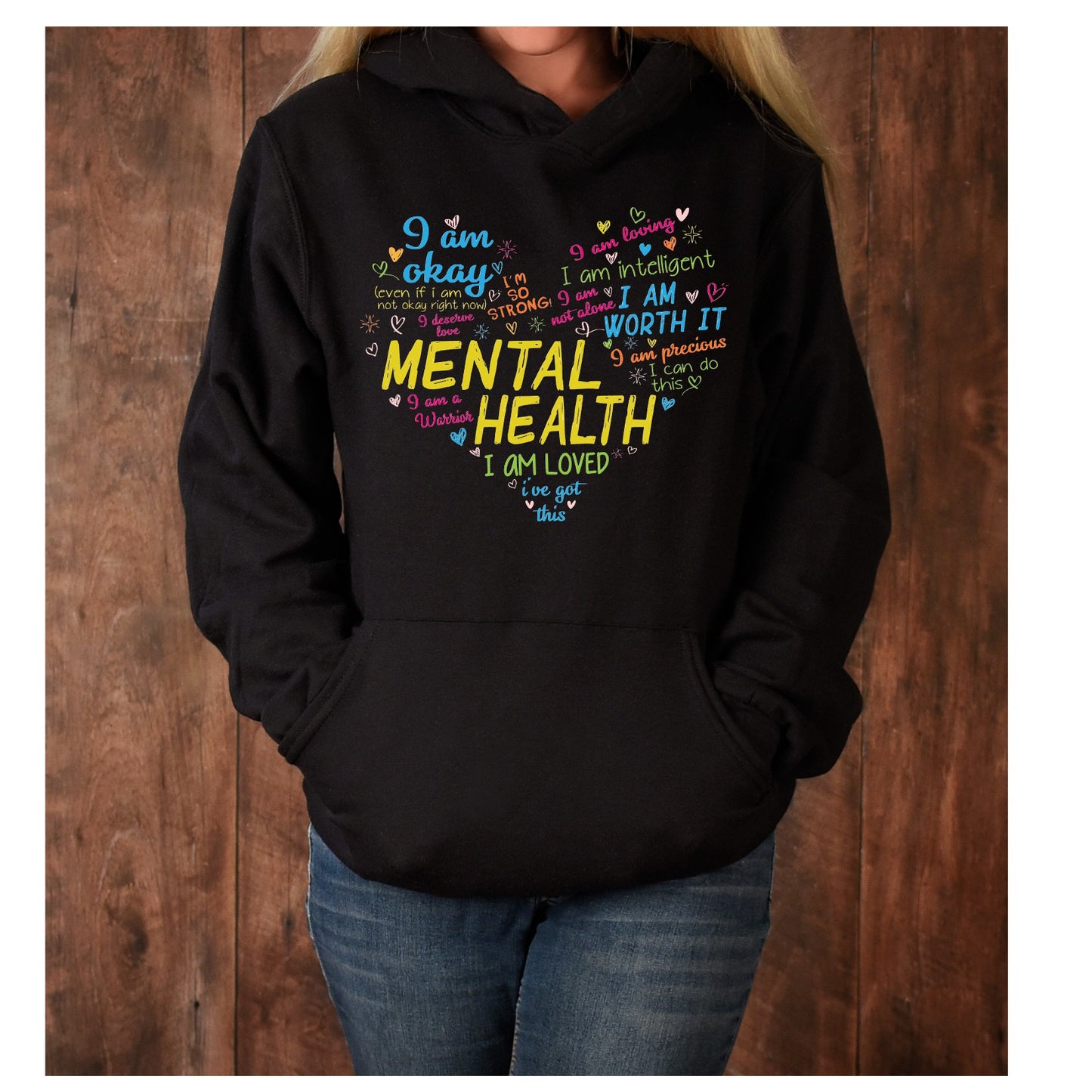 I am Okay, Mental Health, I am Loved, Self Loved, I am Worth it DTF Transfer