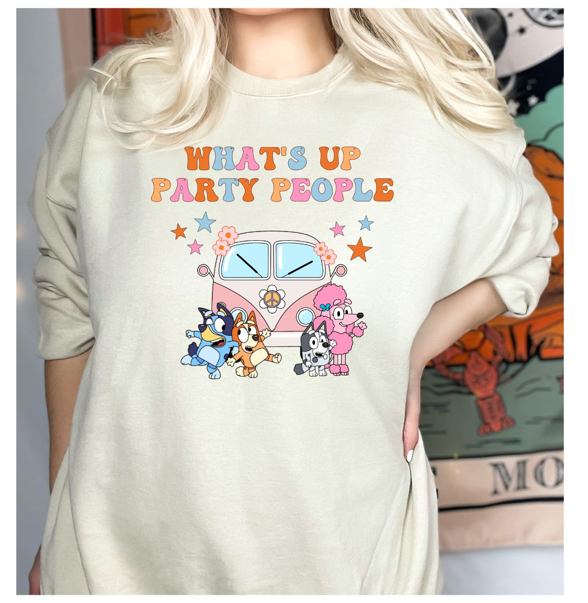 Whats Up Party People Bluey Family T-shirt - Shibtee Clothing