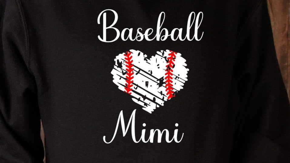 Basbeball Grandma Heart Baseball, Distressed Baseball, Hearts Baseball, Grandma, Gameday DTF Transfer