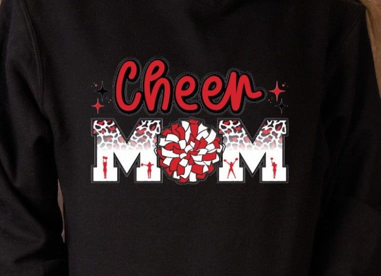 Cheer Mom, Pom Pom, Leopard, Cheer DTF Transfer