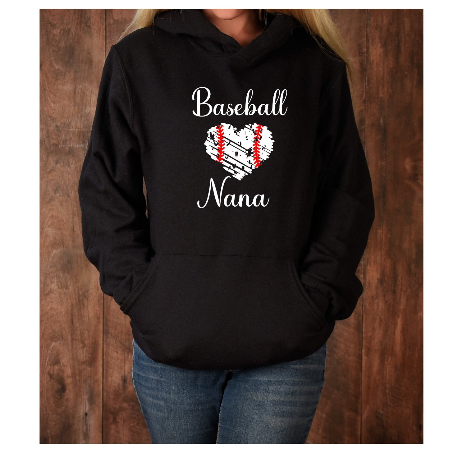 Basbeball Grandma Heart Baseball, Distressed Baseball, Hearts Baseball, Grandma, Gameday DTF Transfer