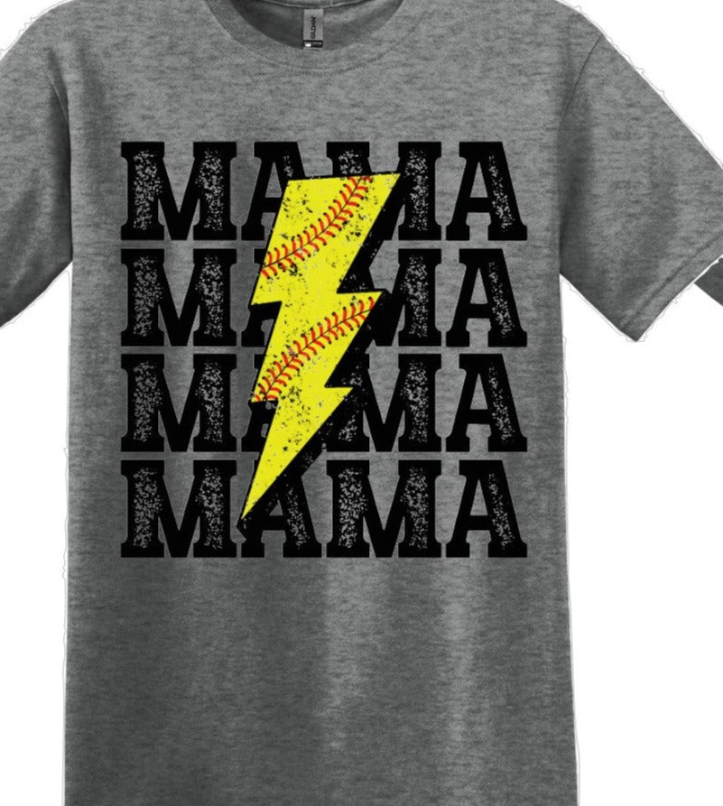 Mama softball with name and number set, 2pc DTF Transfer