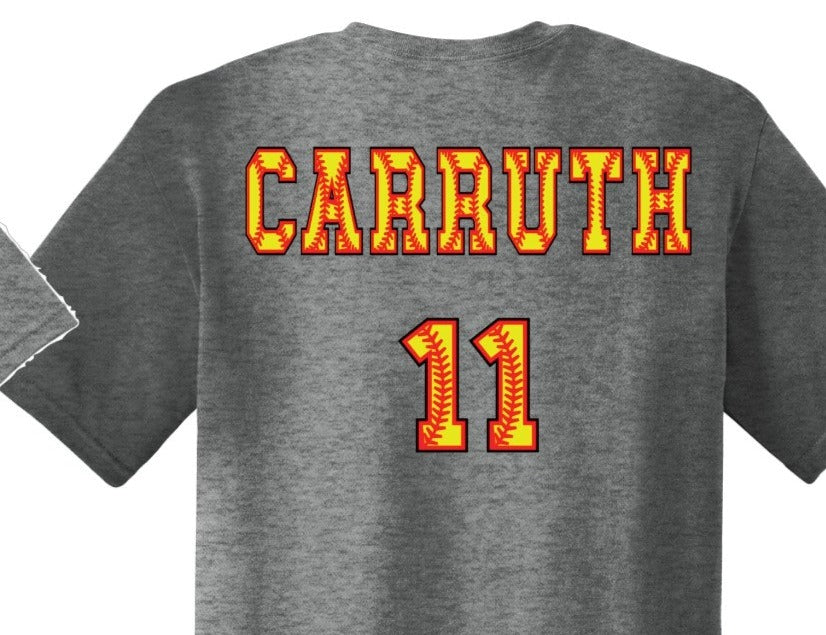 Mama softball with name and number set, 2pc DTF Transfer