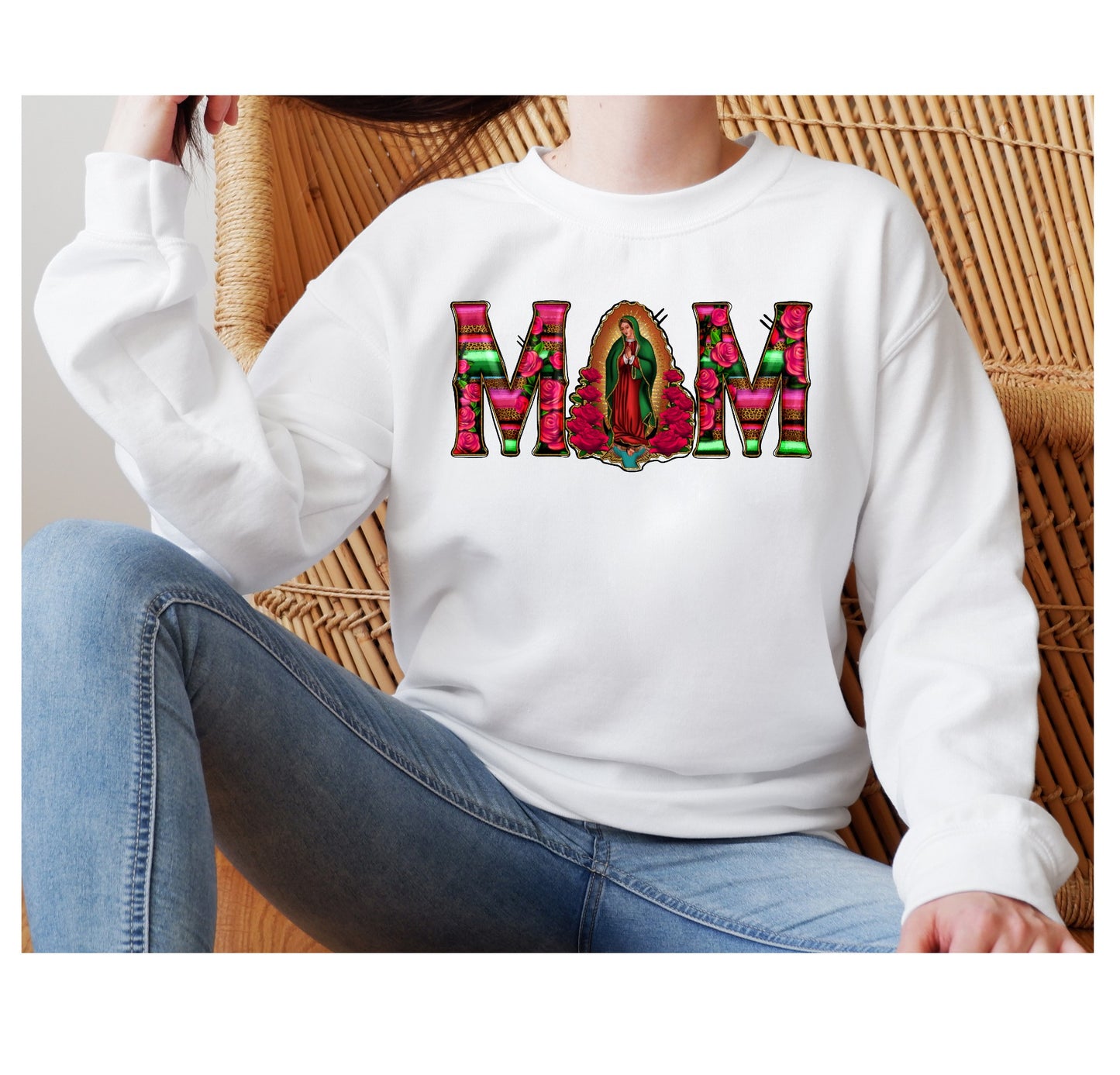 Our Lady Of Guadalupe Mom, Mom Aztec and Virgin Mary DTF Transfer