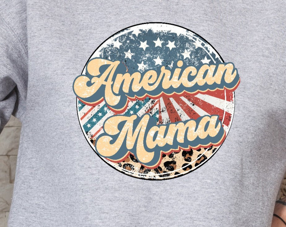 Retro American Mama, Retro, Retro America DTF Transfer