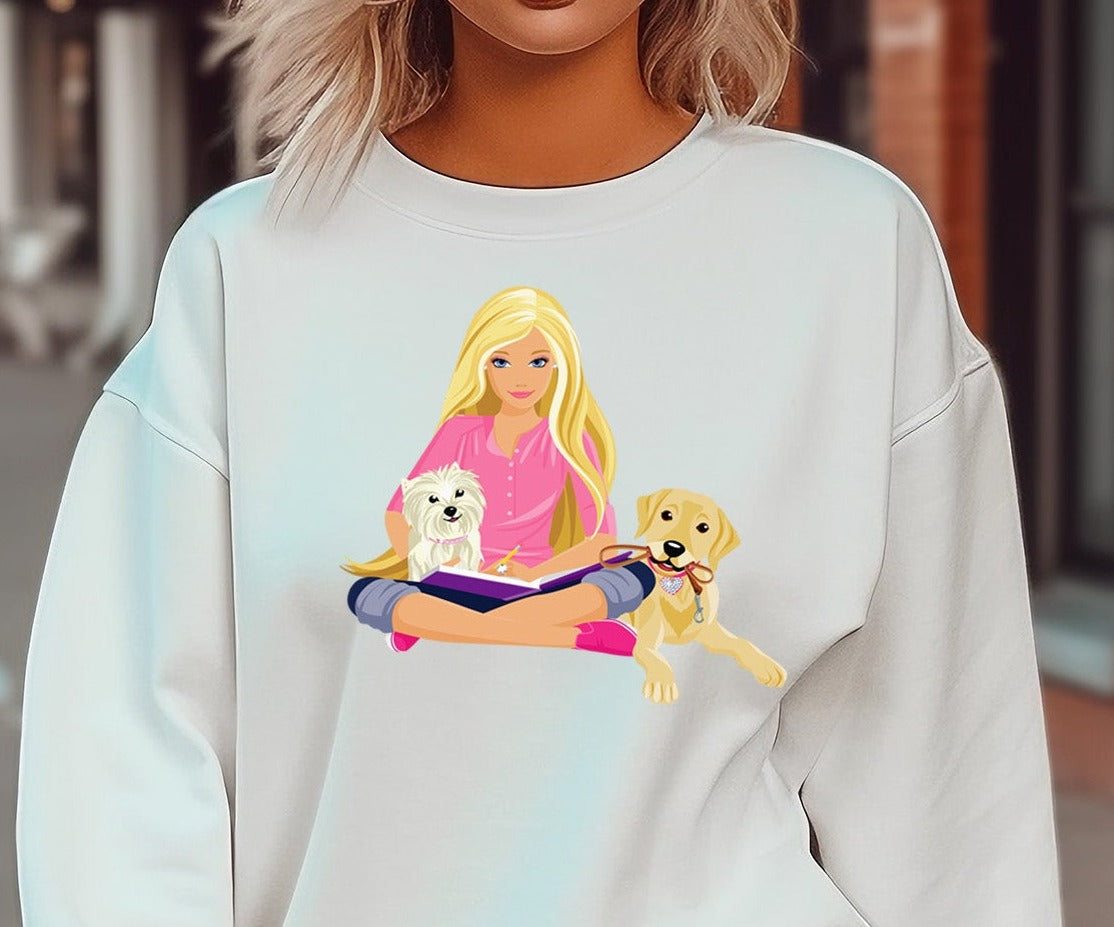 Barbie with Dogs and Bonus Barbie Sleeve Combo DTF Transfer