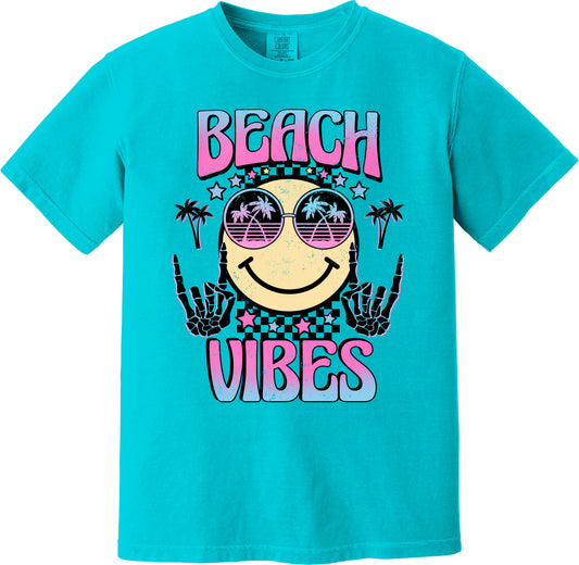 Beach Vibes Happy Face, Summer Vibes, Happy Face, Skeleton Peace Sign DTF Transfer