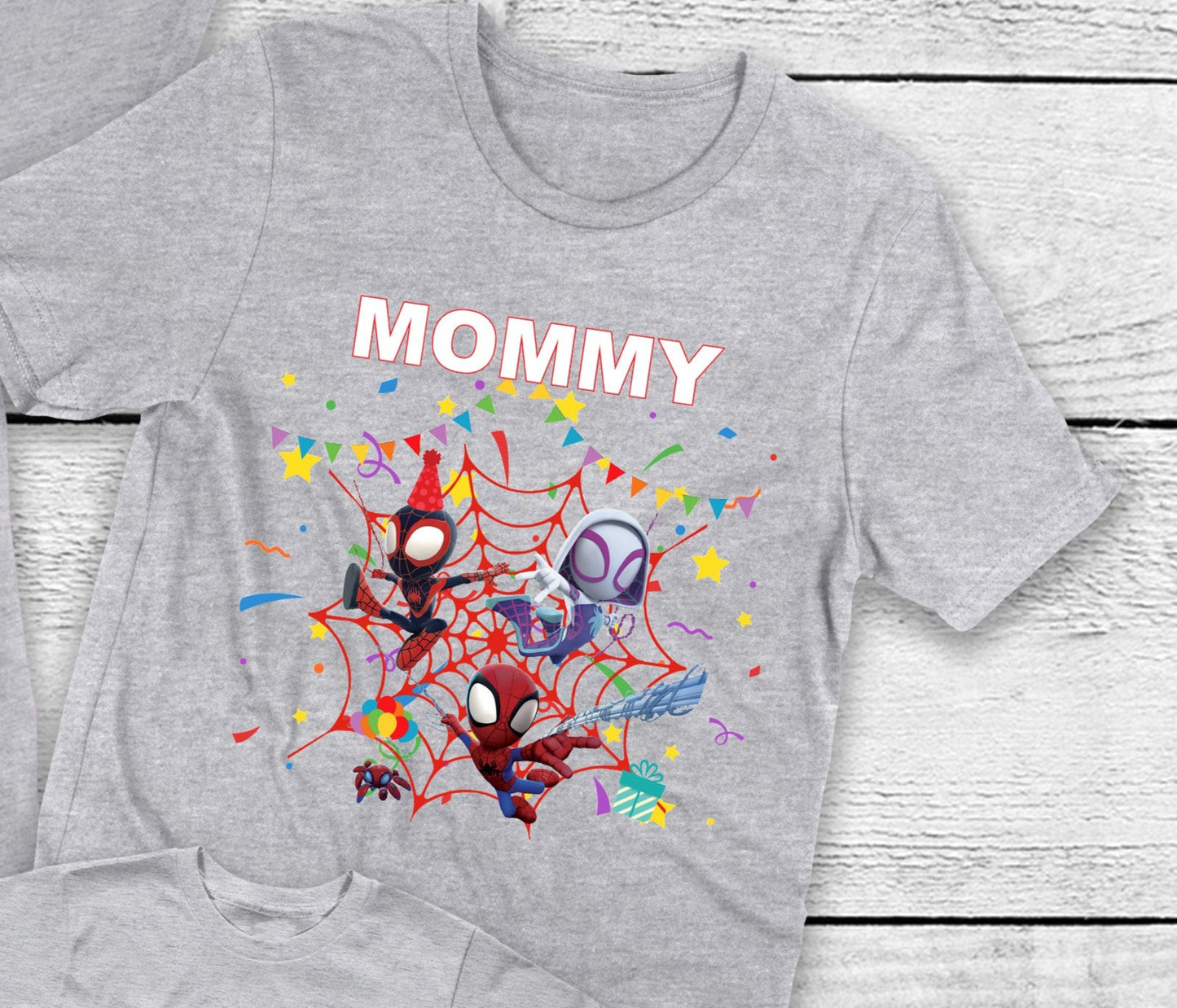 Spiderman and friends Family Birthday Customizable Shirts DTF Transfers