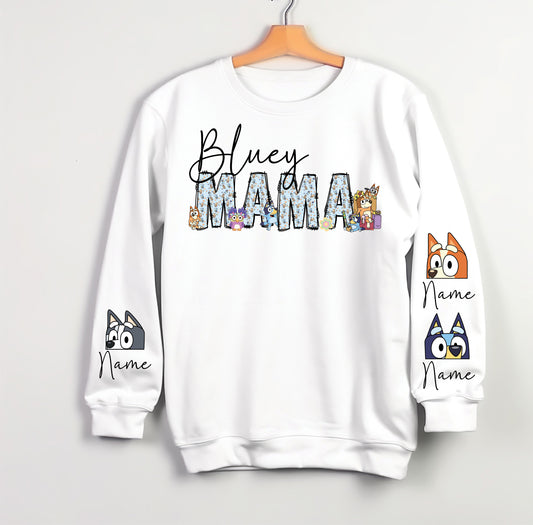 Bluey Mama, Personalized with Bluey Characters DTF Transfer