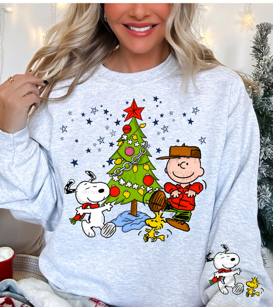 Charlie Brown and Snoopy Christmas A w/Sleeve option DTF Transfer