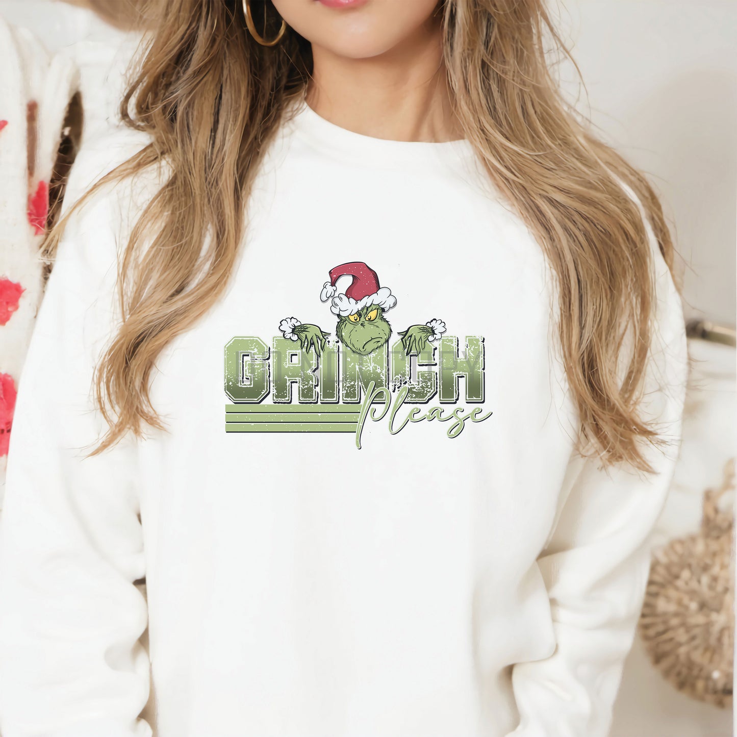 Grinch Please Christmas DTF Transfer