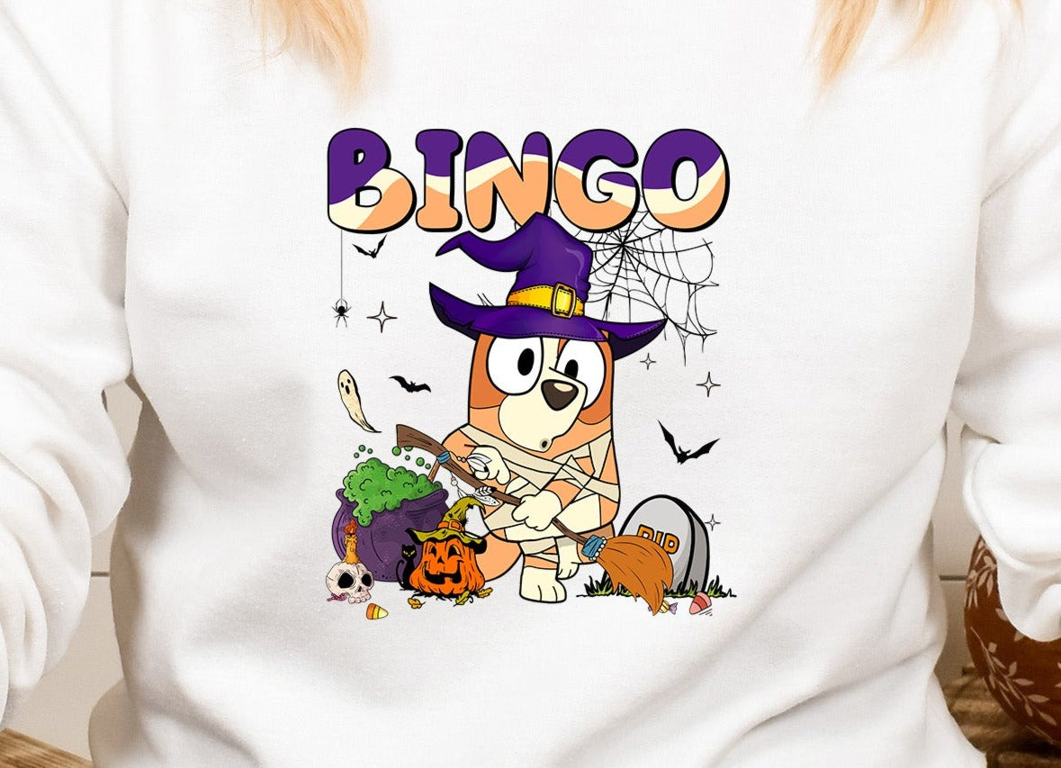 Halloween Bingo Witch Costume, Bluey and Friends Halloween DTF Transfer