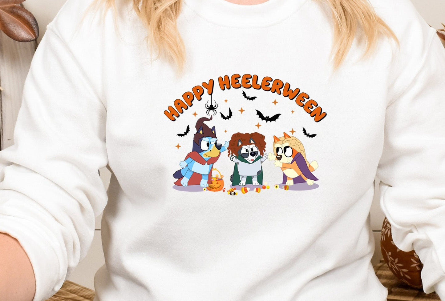 Happy Heelerween, Hocus Pocus Bluey and Friends Theme Halloween DTF Transfer