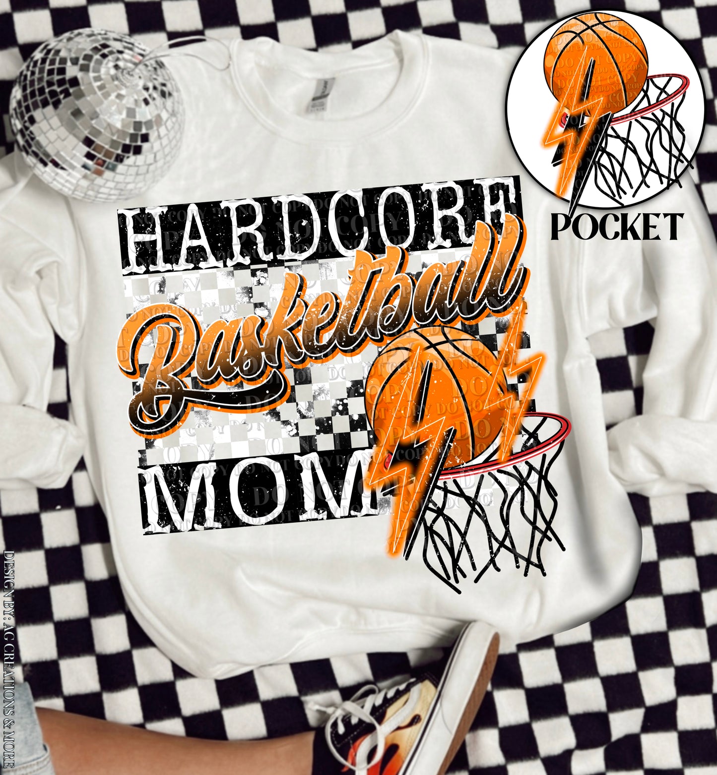 Hardcore Basketball Mom w/Sleeve option DTF Transfer