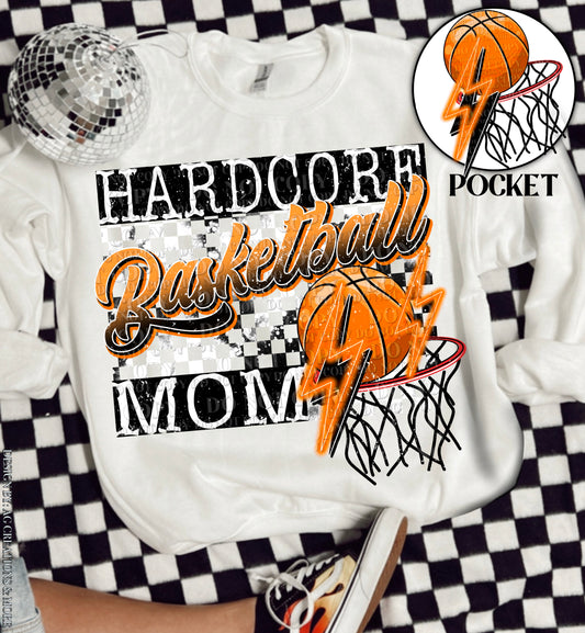 Hardcore Basketball Mom w/Sleeve option DTF Transfer