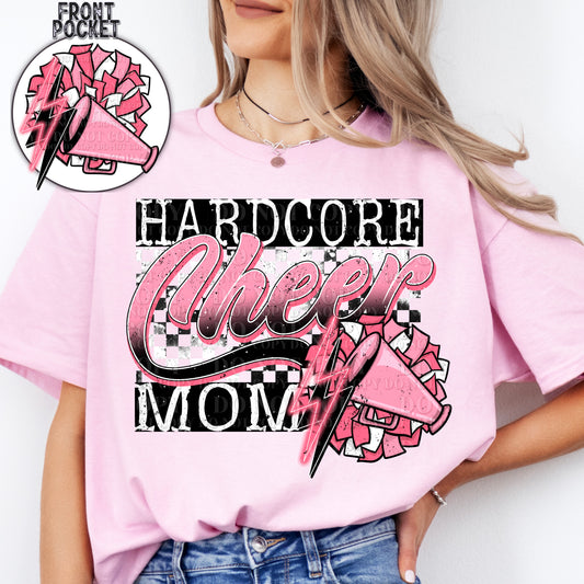 Hardcore Cheer Mom w/Sleeve option DTF Transfer