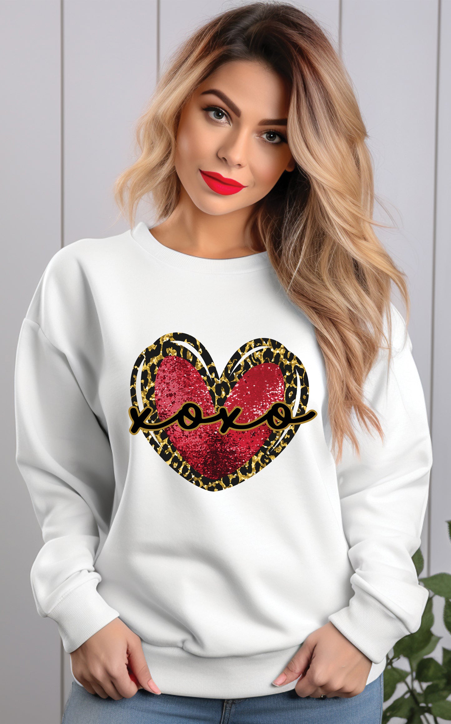 Heart XOXO Leopard Valentines DTF Transfer