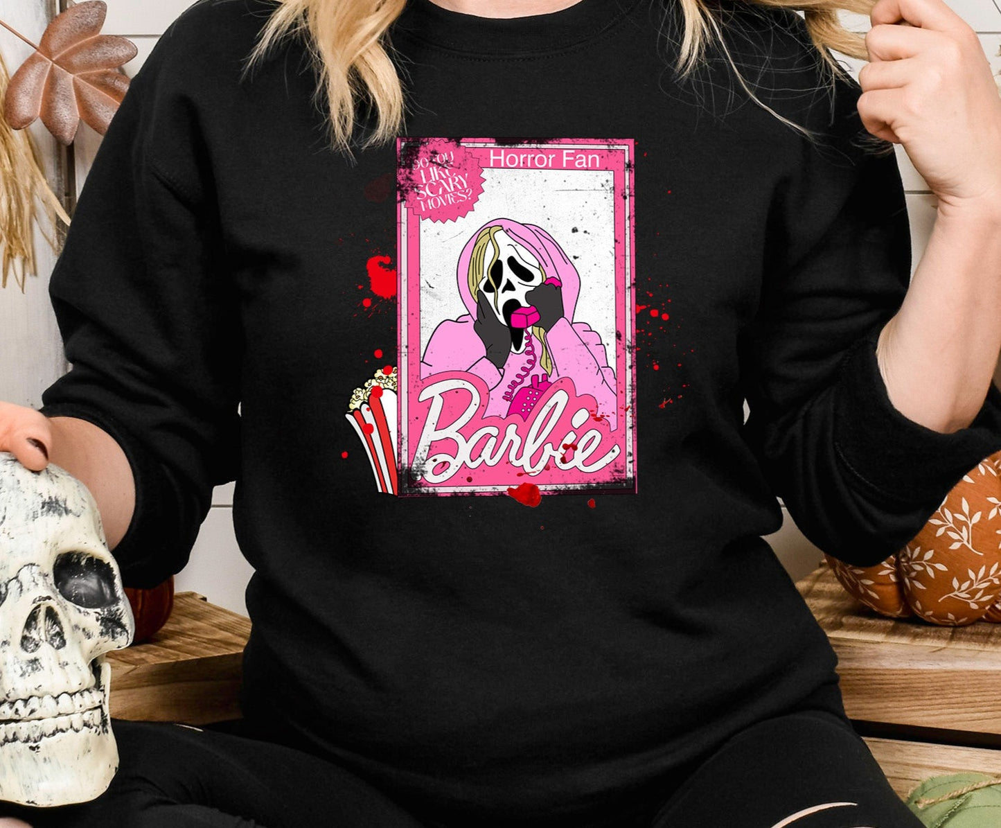 Horror Fan Barbie, Scream, Do You Like Scary Movies, Horror Halloween Barbie, Barbie, Halloween DTF Transfer