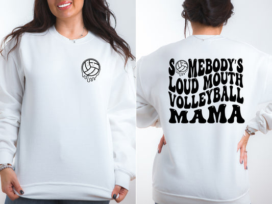 Somebody's Loud Mouth Volleyball Mama, VolleyBall Happy Face, Volleyball Quote, Volleyball Mama DTF Transfer