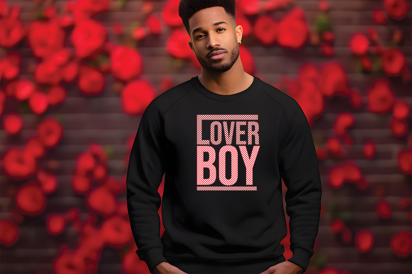 Lover Boy Checkered,Valenitne's, Red or Black Checkered  DTF Transfer