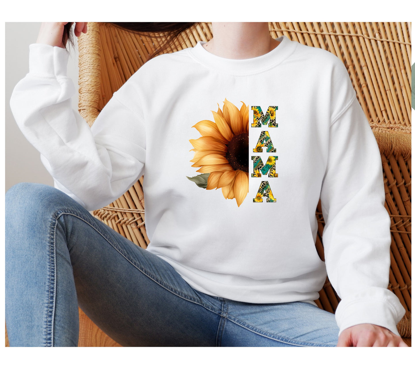 Mama Sunflower, Mama, Sunflower, Rustic Mama DTF Transfer Design