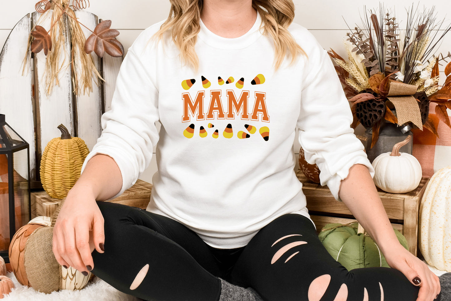 Mama Candy Corn Theme, Halloween DTF Transfer