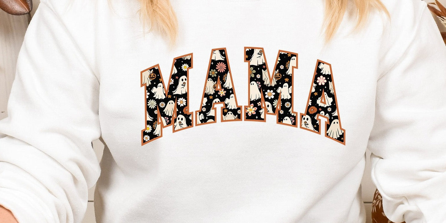 Mama Retro Distressed, Non Distressed Halloween DTF Transfer