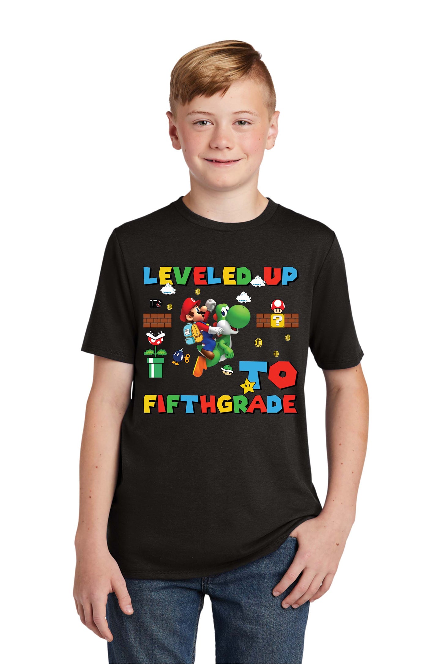 Super Mario Level Up to Fifth Grade, Back To School DTF Transfer