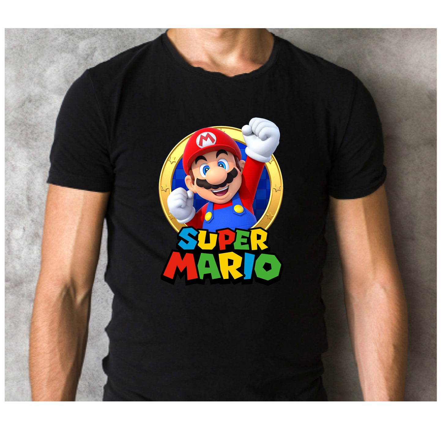 Super Mario Gold Ring, Mario DTF Transfer