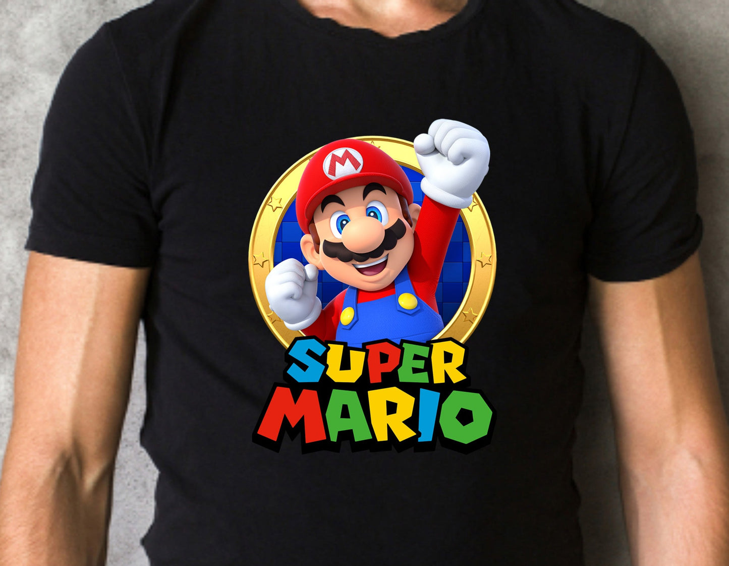 Super Mario Gold Ring, Mario DTF Transfer