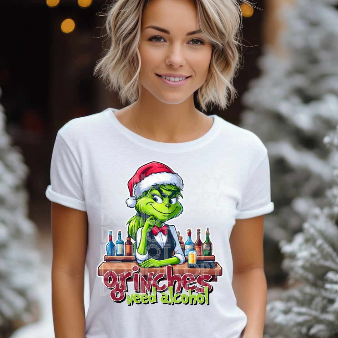 Bartender Grinch DTF Transfer