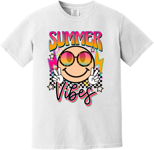 Summer Vibes Happy Face, Peace, Checkered, Fun in The Sun DTF Transfer